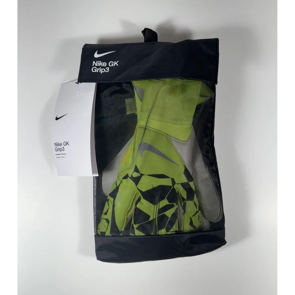 NIKE Grip3 Goalkeeper Soccer Gloves Yellow Black Men's 10 *NEW* HQ0256-702 $72 - Picture 3 of 8